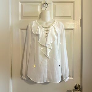 White House black market long sleeve blouse